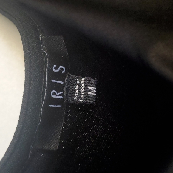 Black Peplum Crop Blouse M - Picture 2 of 4